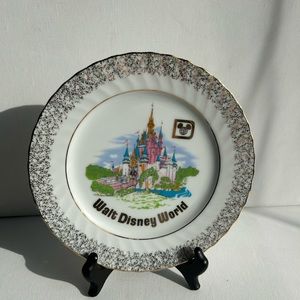 Walt Disney Productions Cinderella Castle Plate with Gold Trim